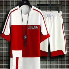 Red and white sports outfit with 'Superior' text on a checkered background